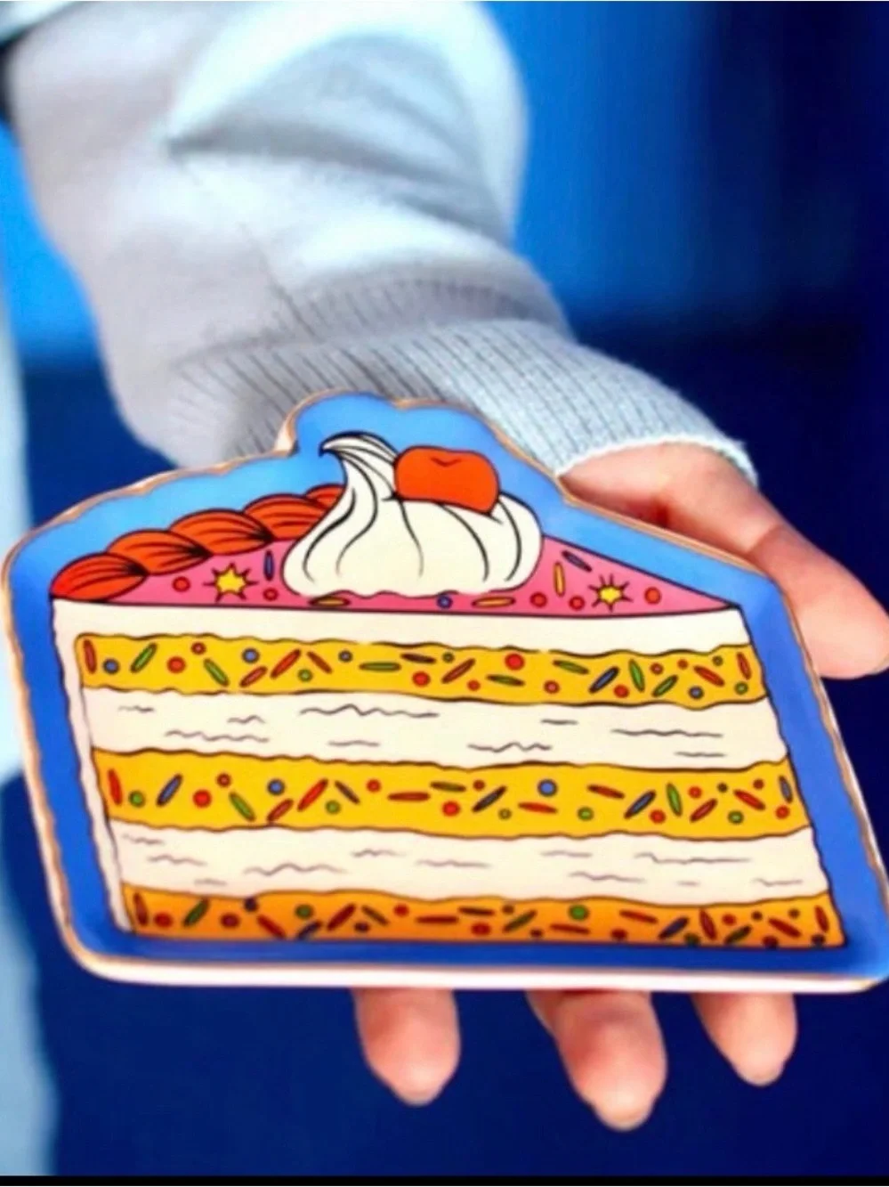 ban.do Blue Slice Cake Trinket Tray - NWT
